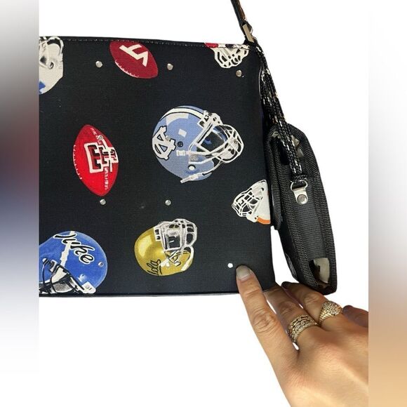 RARE VINTAGE NCAA COLLEGE FOOTBALL JEWELED PURSE WITH CELL PHONE HOLDER - Picture 12 of 16